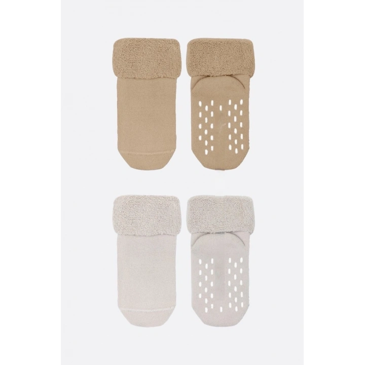 BFS 2li Havlu Soket Kaymaz Basic Boy 10508 Bej