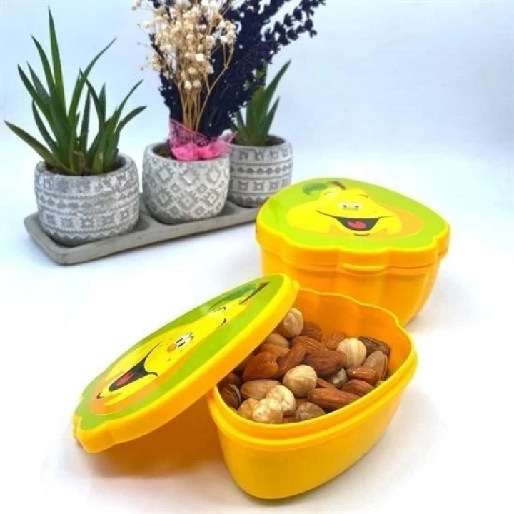 BFS  2li İç İçe Geçebilen Armut Model Saklama ve Beslenme Kabı Seti (550 ml + 250 ml)