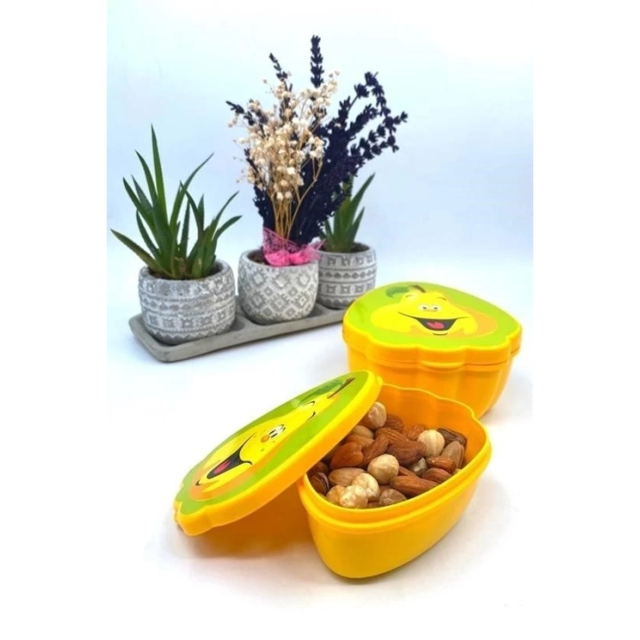 BFS  2li İç İçe Geçebilen Armut Model Saklama ve Beslenme Kabı Seti (550 ml + 250 ml)