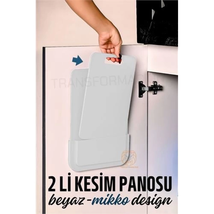 BFS 2 li Kesim Panosu Stantlı Yapışkanlı Kesim Tahtası BEYAZ Mikko Design