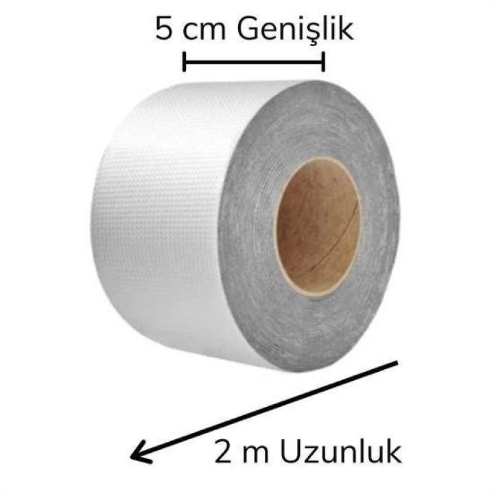 BFS  2 Mt Yüksek Sıcaklık Dayanan Su Geçirmez Çatı  Duvar Çatlak Onarıcı Yapışkan Bant Folyo 5 Cm