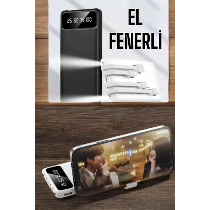 BFS 20.000 Mah Led Işıklı LCD Ekran USB Girişli Type-C Lightning Powerbank