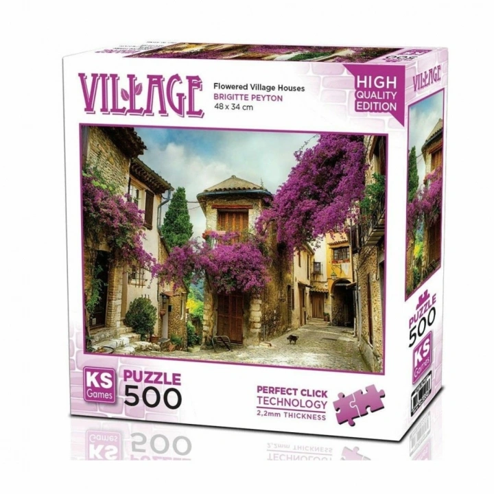 BFS  20062Flowered Village Houses 500 Parça Puzzle
