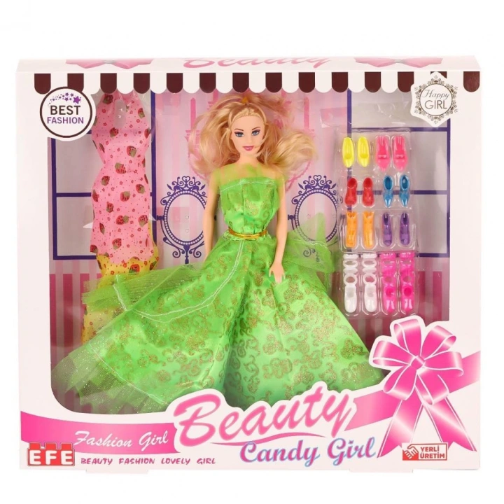 BFS   207 Ayakkabı Setli Candy Girl Bebek -Efe Toys