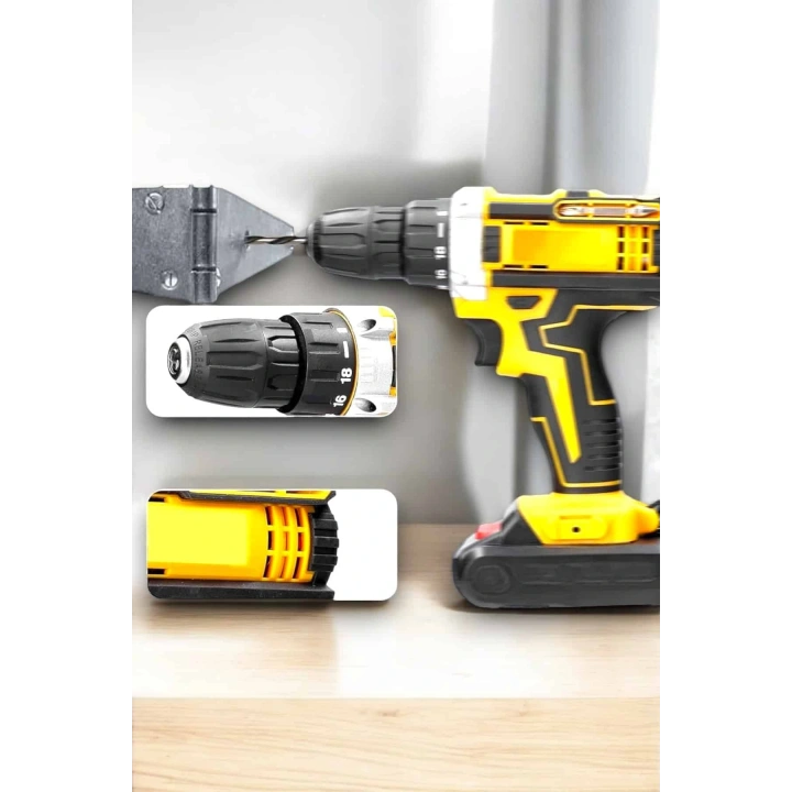 BFS 24 Parça Çift Bataryalı Şarjlı Matkap Seti 24W Motor ve Otomatik Mil Kilitli Tasarım