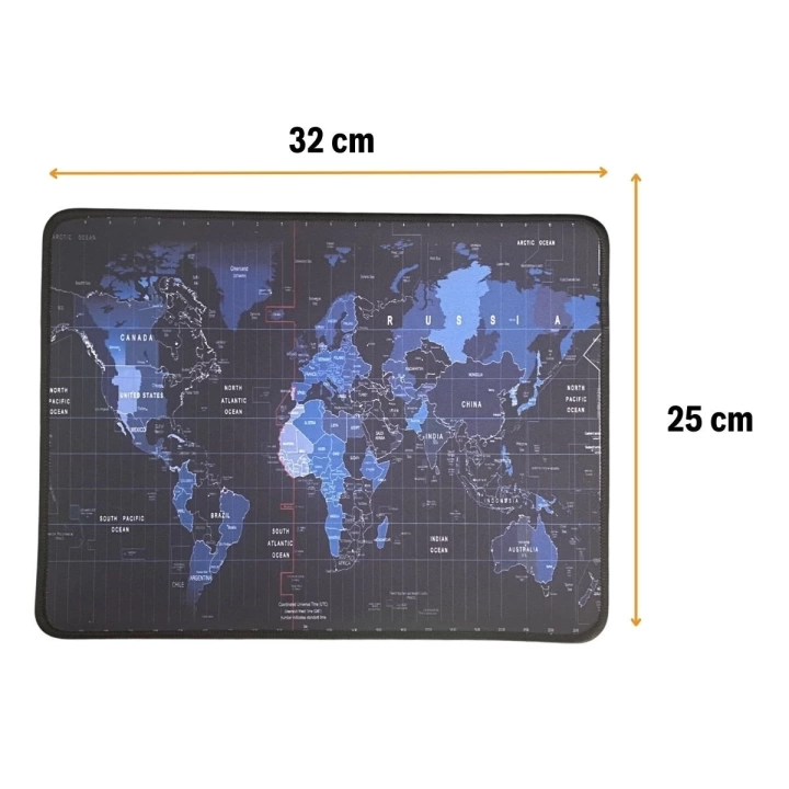 BFS  25x32 cm Küçük Boy Mouse Pad Dünya Haritası
