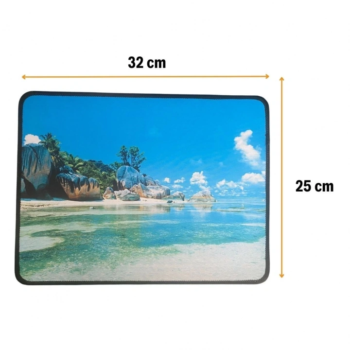 BFS   25x32 cm Küçük Boy Mouse Pad Manzara Ada