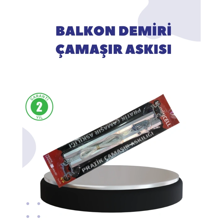 BFS 25x60 Balkon Askılığı Kare Demir Uyumlu Hava Dayanıklı Çamaşır Askısı