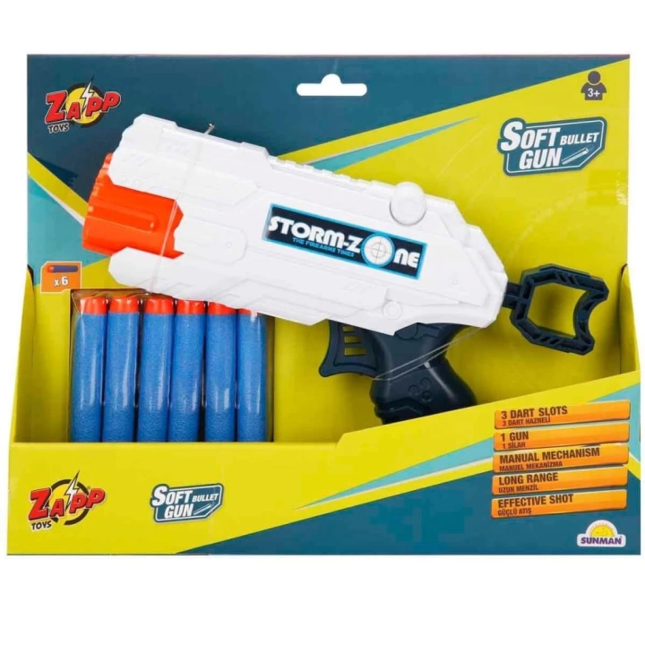 BFS   2712 Zapp 6 Mermili Sünger Dart Atan Silah -Sunman
