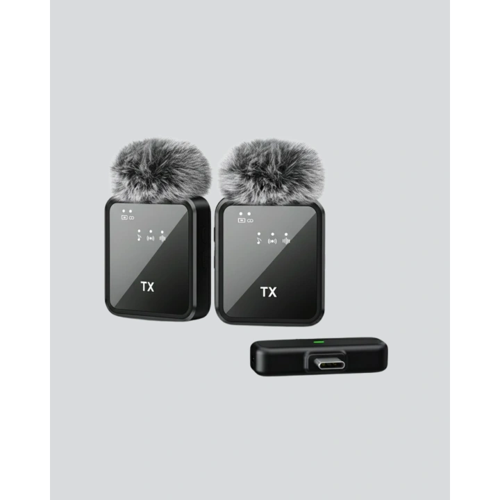 BFS 2in1 Kablosuz Yaka Mikrofonu iOS ve Android Uyumlu