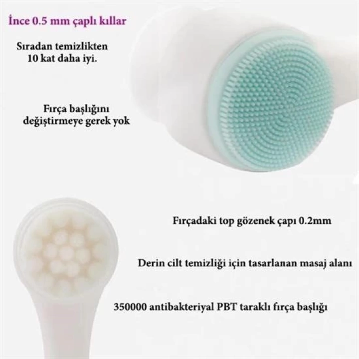 BFS  2li Set Çift Taraflı Cilt Temizleme Fırçası ve Yeşim Taşı Çift Taraflı Cilt Masaj Aleti