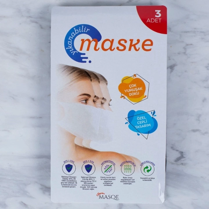 BFS  3 Adet Yıkanabilir Maske