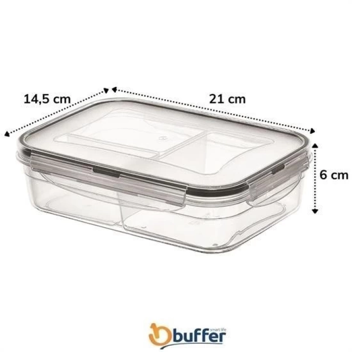 BFS  3 Bölmeli Kilitli Kapaklı 1 Litre Erzak Saklama Kabı LC-510