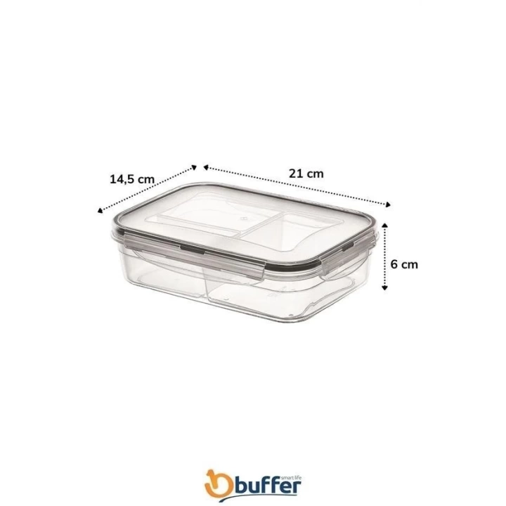 BFS  3 Bölmeli Kilitli Kapaklı 1 Litre Erzak Saklama Kabı LC-510