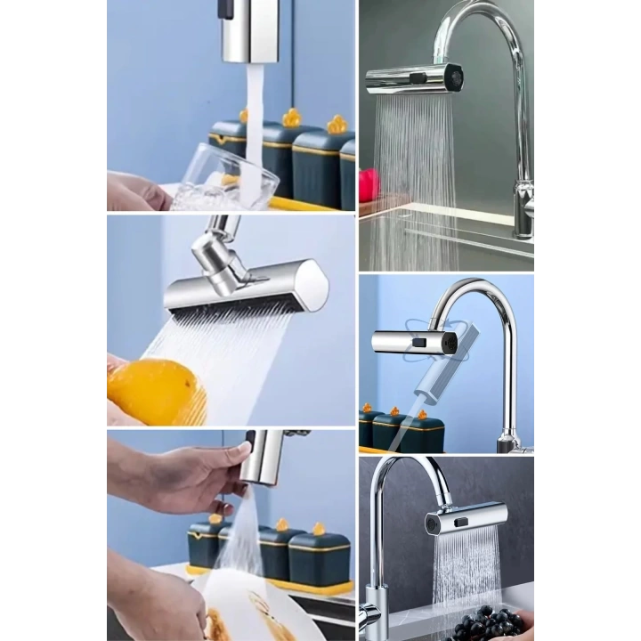 BFS  3 Farklı Modlu Çok Amaçlı Musluk Adaptörü Evrensel Musluk Başlığı Şelale Musluk