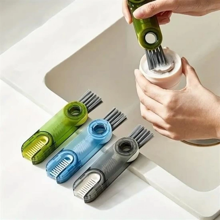 BFS    3 Fonksiyonlu Pratik Şişe Temizleme Fırçası Mutfak Banyo Araç İçin Çok Amaçlı Fırça
