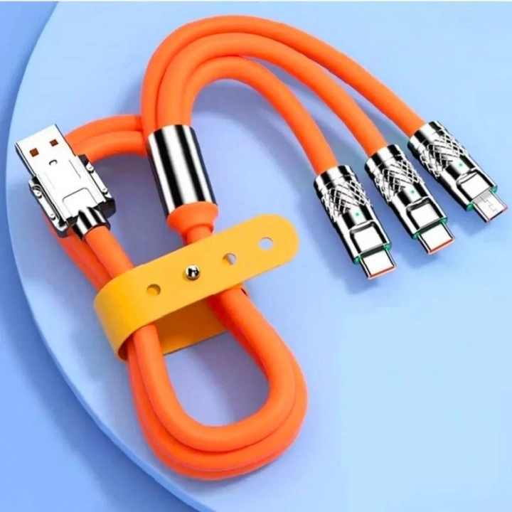 BFS  3 in 1 Type-C + Micro Usb + Lightning Hızlı Şarj Kablosu Silikon Kablo 1 Metre Opp Ambalaj