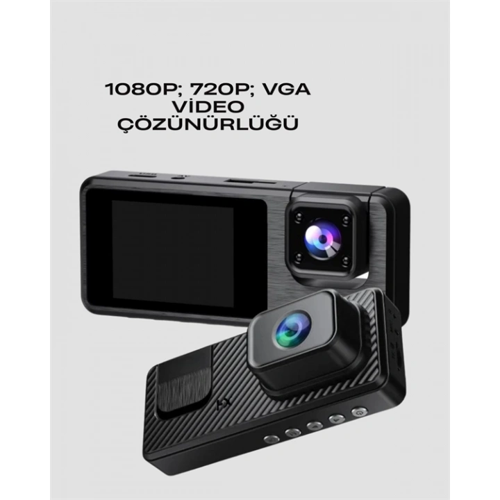 BFS 3 Kanallı Araç DVR – Ön + İç + Arka Kamera ile Tam Kapsama, Yüksek Güvenlik