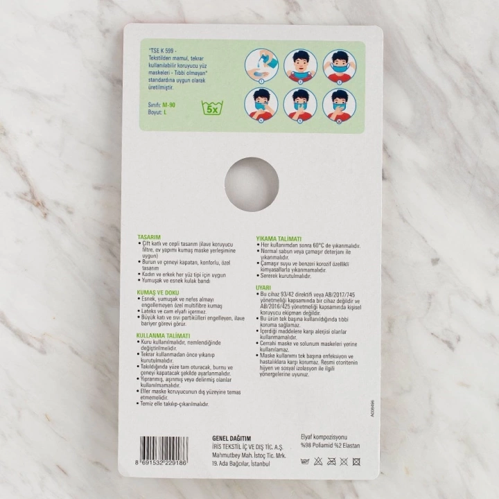 BFS  3 lü Paket Yıkanabilir Maske