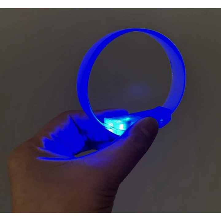 BFS  3 Modlu Pilli LED Işıklı Esnek Parti Bilekliği Mavi