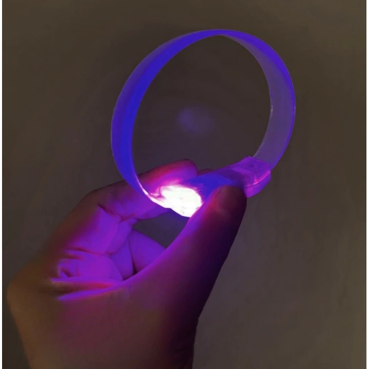 BFS  3 Modlu Pilli LED Işıklı Esnek Parti Bilekliği Mor