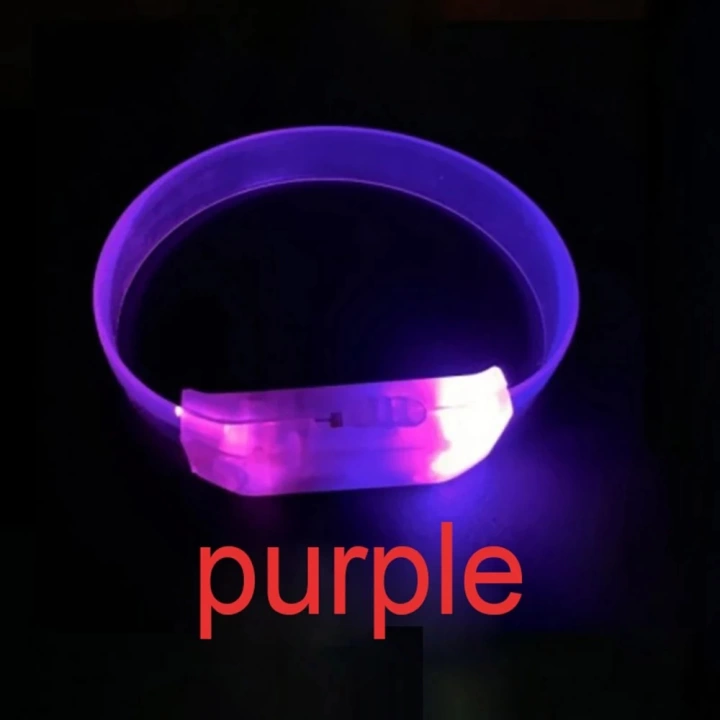 BFS  3 Modlu Pilli LED Işıklı Esnek Parti Bilekliği Mor