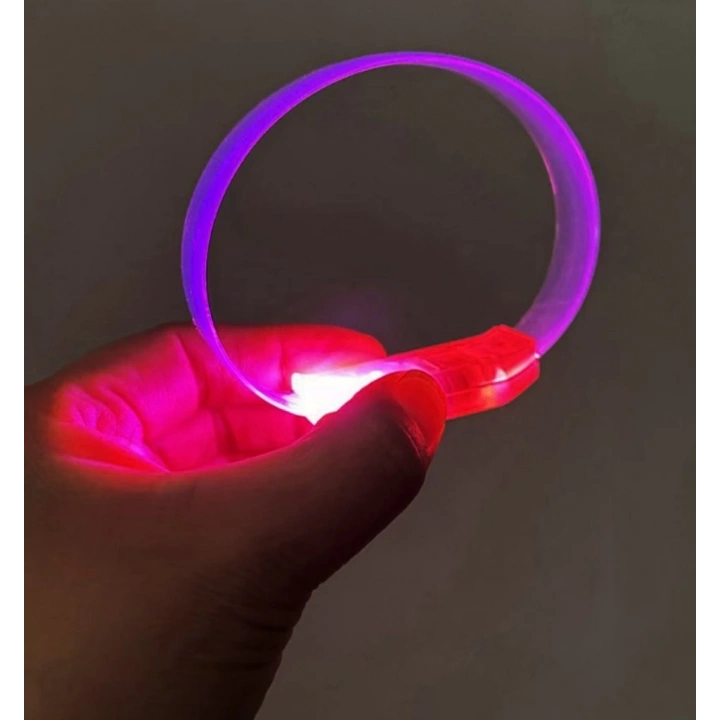 BFS  3 Modlu Pilli LED Işıklı Esnek Parti Bilekliği Pembe