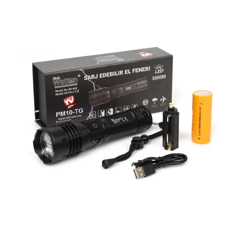 BFS 3000 Lümen  Güçlü El Feneri  Wt-600