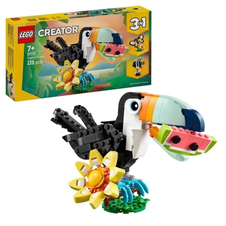 BFS  31173 Lego Creator 3in1 - Vahşi Hayvanlar:Tropikal Tukan Kuşu 225 parça +7 yaş