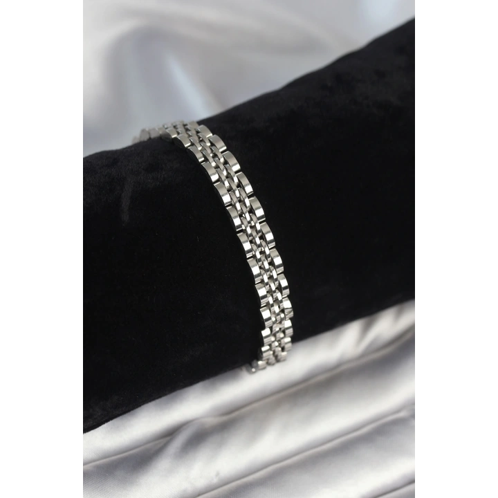 BFS 316L Çelik 7 mm Kalınlıkta Gümüş Renkli Erkek Bileklik