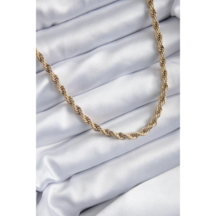 BFS 316L Çelik Gold Renk 60 cm Burgu Model Kadın Kolye