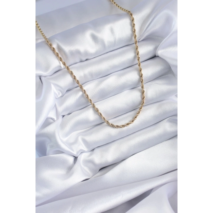 BFS 316L Çelik Gold Renk 60 cm Burgu Model Kadın Kolye