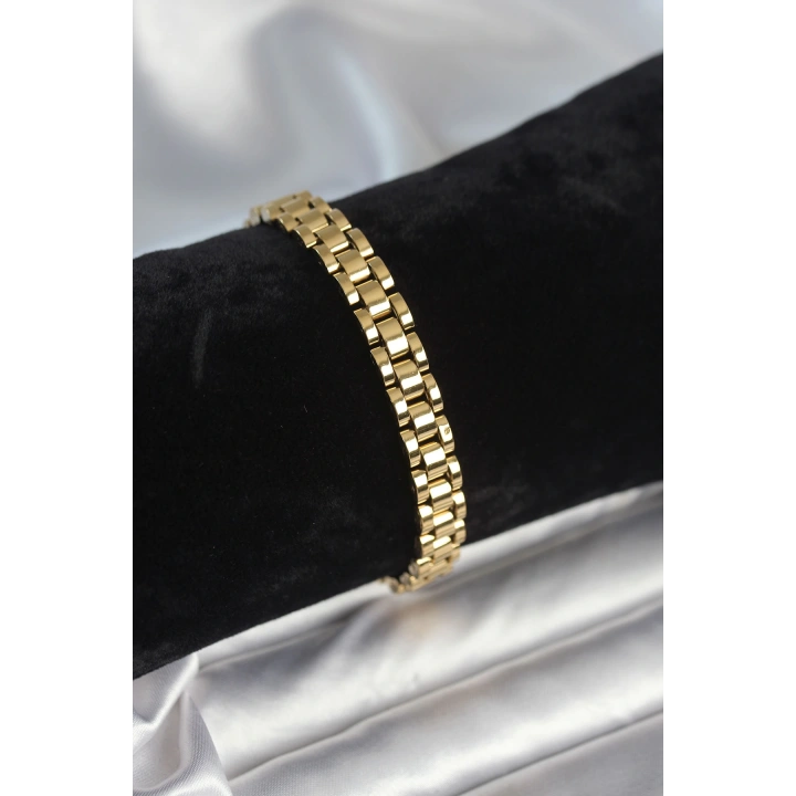 BFS 316L Çelik Gold Renk 7 mm Kalınlık Erkek Bileklik