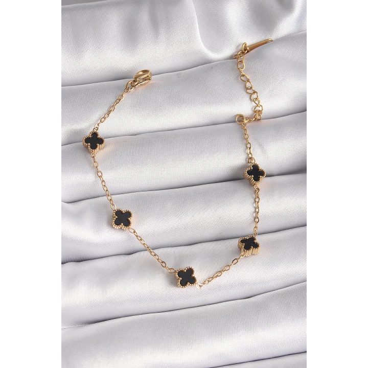 BFS 316L Çelik Gold Renk Baby Boy Yonca Model Kadın Bileklik