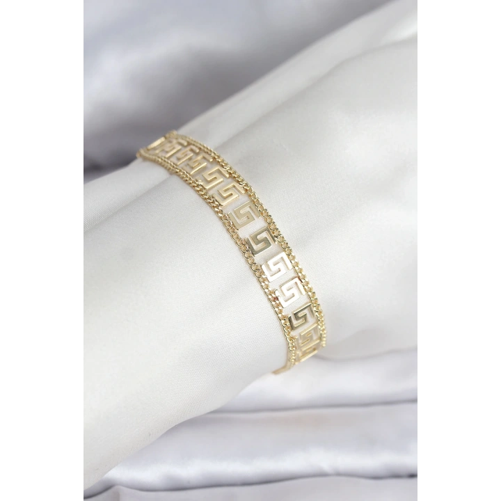 BFS 316L Çelik Gold Renk Labirent Model Kadın Bileklik