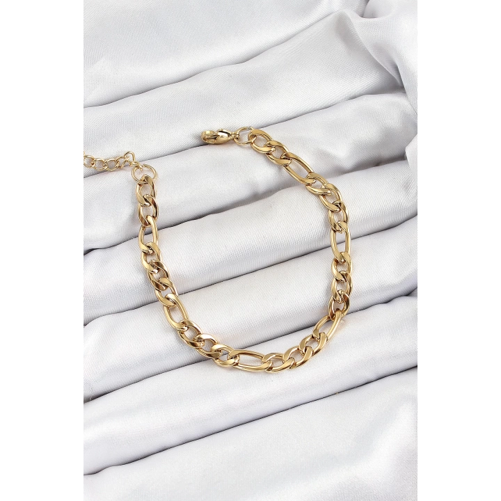 BFS 316L Çelik Gold Renk Zincir Erkek Bileklik