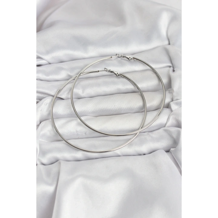 BFS 316L Çelik Gümüş Renk 75 mm Halka Küpe