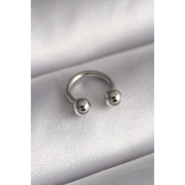 BFS 316L Çelik Gümüş Renk Halka Model Topçuk Piercing