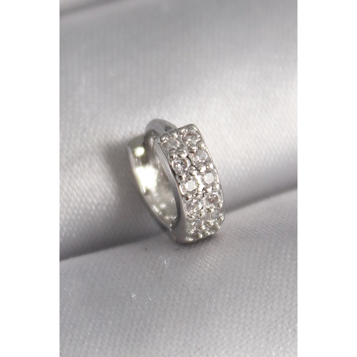 BFS 316L Çelik Gümüş Renk Zirkon Taşlı Tragus Piercing