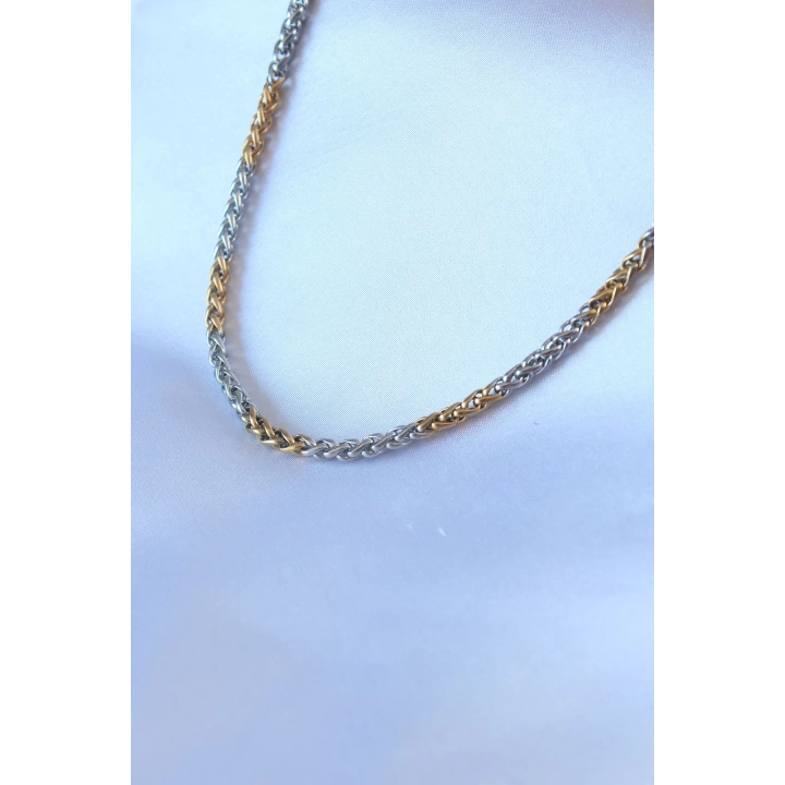 BFS 316L Çelik Mix Renk Kalın Zincir Model Erkek Kolye