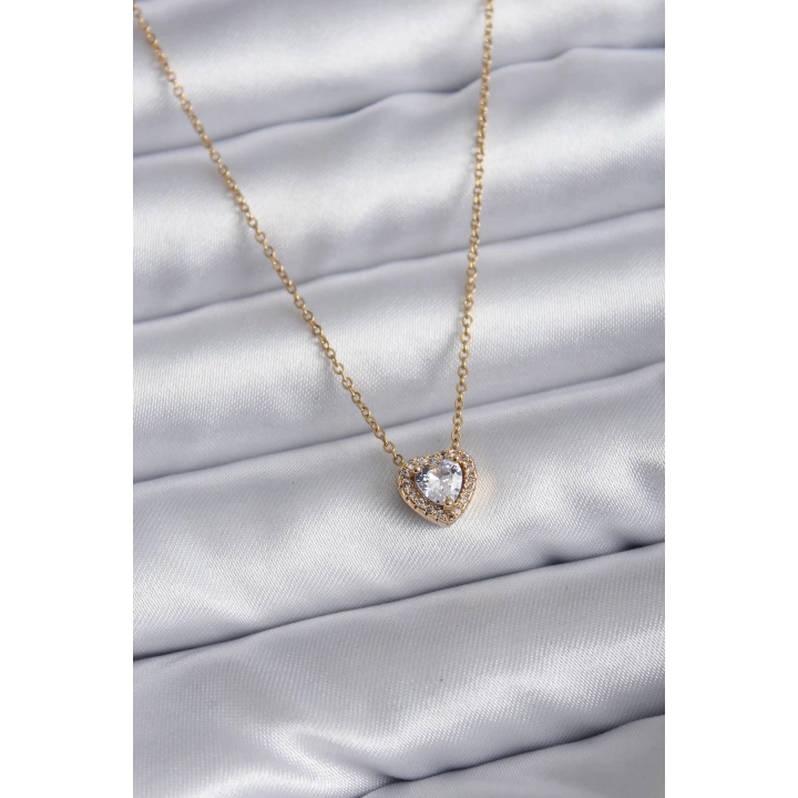 BFS 316L Çelik Zincir Gold Renk Charm Kadın Kolye