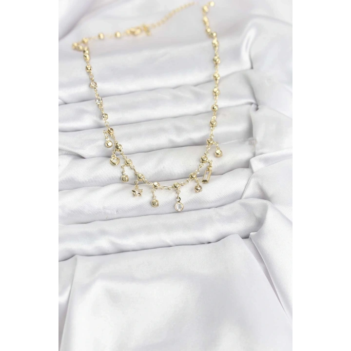 BFS 316L Çelik Zincir Gold Renk Kolye