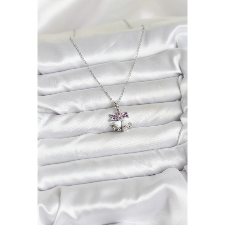 BFS 316L Çelik Zincir Gümüş Renk Chirtsmas Bell Model Yılbaşı Temalı Kadın Kolye