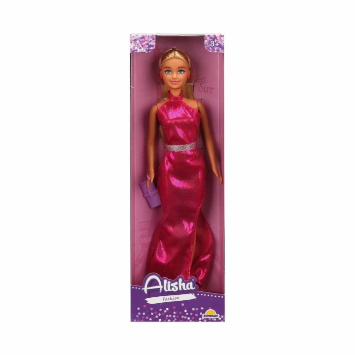 BFS  3394 SUN-RST-SIS-Minik Alisha Gece Elbiseli Bebek Set 2Asortili - Sunman