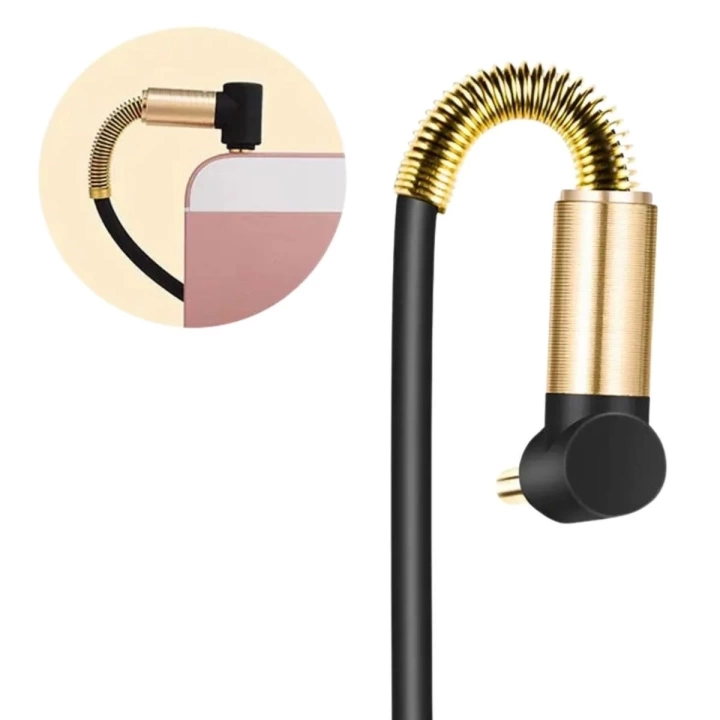 BFS   3.5mm AUX Kablosu Jak Erkek Erkek L Tipi 1 Metre Ses Aktarım Kablosu