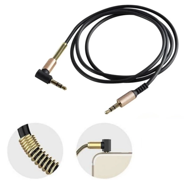 BFS   3.5mm AUX Kablosu Jak Erkek Erkek L Tipi 1 Metre Ses Aktarım Kablosu