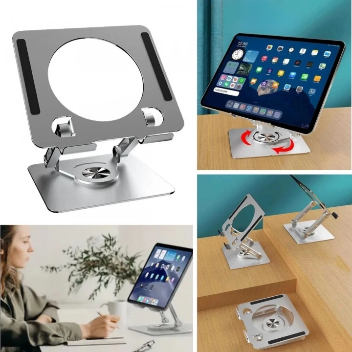 BFS  360 Derece Dönebilen Yükseltilmiş Masaüstü Ayarlanabilir  Metal Tablet Standı