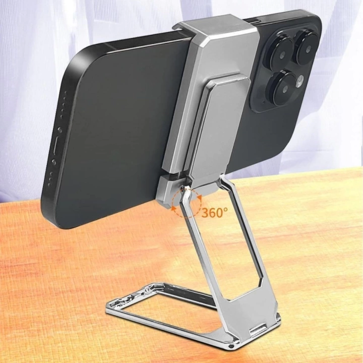 BFS   360 derece Dönen Tüm Telefon Tipleri İle Uyumlu Metal Telefon Standı Braket