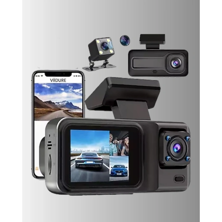 BFS 360° Kapsama Sahip Full HD Araç Kamerası 3’lü Kayıt Gece Görüşlü DashCam