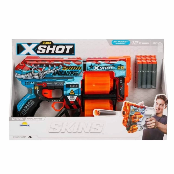 BFS  36517 X-Shot Skins Dread 12 Mermili Sünger Dart Atan Silah 31 cm-Sunman